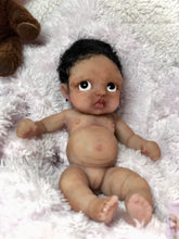 Load image into Gallery viewer, AVAILABLE full body silicone mini biracial doll Laney (with hair) in soft blend