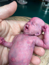 Load image into Gallery viewer, CUSTOM full body silicone mini baby Lucas in soft blend asleep bald