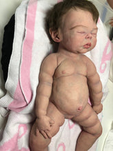 Load image into Gallery viewer, Custom full body silicone baby girl Rihanna (eyes closed), rooted