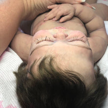 Load image into Gallery viewer, Custom full body silicone baby girl Rihanna (eyes closed), rooted