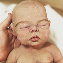 Load image into Gallery viewer, Custom full body silicone baby girl Rihanna (eyes closed), rooted