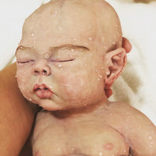 Load image into Gallery viewer, Custom full body silicone baby girl Rihanna (eyes closed), BALD
