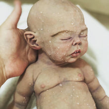 Load image into Gallery viewer, Custom full body silicone baby girl Rihanna (eyes closed), BALD