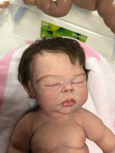 Load image into Gallery viewer, Custom full body silicone baby girl Rihanna (eyes closed), rooted