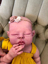 Load image into Gallery viewer, Award winning full body silicone baby girl Rihanna (eyes closed), BALD