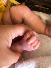 Load image into Gallery viewer, Award winning full body silicone baby girl Rihanna (eyes closed), ROOTED