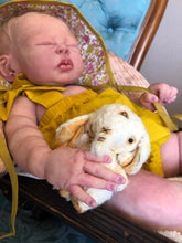 Load image into Gallery viewer, Award winning full body silicone baby girl Rihanna (eyes closed), ROOTED