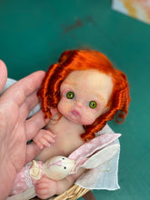 Load image into Gallery viewer, CUSTOM full body silicone 10” doll Willow (with long curly hair) in soft blend