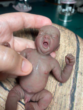 Load image into Gallery viewer, CUSTOM biracial full body silicone mini baby Lucas in soft blend asleep bald