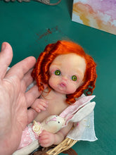 Load image into Gallery viewer, CUSTOM full body silicone 10” doll Willow (with long curly hair) in soft blend