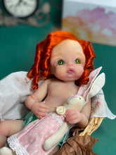 Load image into Gallery viewer, CUSTOM full body silicone 10” doll Willow (with long curly hair) in soft blend