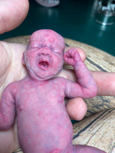 Load image into Gallery viewer, CUSTOM full body silicone mini baby Lucas in soft blend asleep bald