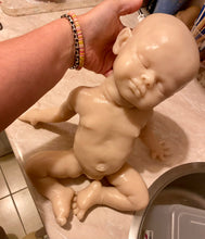 Load image into Gallery viewer, Custom Blank (unpainted) full body silicone kit Isabella sleeping in Ecoflex 20 with 3D skin effect