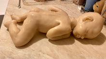 Load image into Gallery viewer, Custom Blank (unpainted) full body silicone kit Isabella sleeping in Ecoflex 20 with 3D skin effect