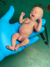 Load image into Gallery viewer, AVAILABLE full body special silicone mini baby Lucas in soft blend asleep bald