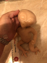 Load image into Gallery viewer, Full body silicone mini baby Alien in super soft blend with 3D skin effect 11” blank (unpainted)