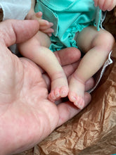 Load image into Gallery viewer, CUSTOM full body silicone 10” doll Willow (with long curly hair) in soft blend