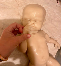 Load image into Gallery viewer, Custom Blank (unpainted) full body silicone kit Isabella sleeping in Ecoflex 20 with 3D skin effect