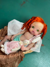 Load image into Gallery viewer, CUSTOM full body silicone 10” doll Willow (with long curly hair) in soft blend