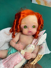 Load image into Gallery viewer, CUSTOM full body silicone 10” doll Willow (with long curly hair) in soft blend