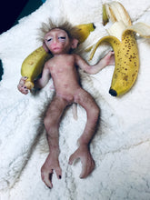Load image into Gallery viewer, Full body silicone mini baby monkey in marshmallow soft blend