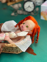 Load image into Gallery viewer, CUSTOM full body silicone 10” doll Willow (with long curly hair) in soft blend