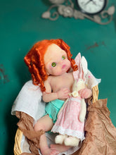 Load image into Gallery viewer, CUSTOM full body silicone 10” doll Willow (with long curly hair) in soft blend