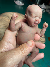 Load image into Gallery viewer, CUSTOM biracial full body silicone mini baby Lucas in soft blend asleep bald