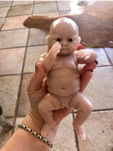 Load image into Gallery viewer, Blank (unpainted) full body silicone mini kit Vikki 9” in soft blend with 3D skin effect