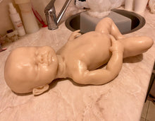 Load image into Gallery viewer, Custom Blank (unpainted) full body silicone kit Isabella sleeping in Ecoflex 20 with 3D skin effect