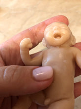 Load image into Gallery viewer, Blank (unpainted) full body silicone mini kit Jimmy 4.5” (baby boy) in super soft blend with 3D skin effect