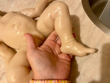 Load image into Gallery viewer, Custom Blank (unpainted) full body silicone kit Isabella sleeping in Ecoflex 20 with 3D skin effect