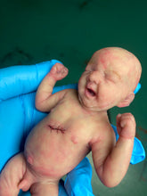 Load image into Gallery viewer, AVAILABLE full body special silicone mini baby Lucas in soft blend asleep bald