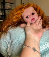 Load image into Gallery viewer, Custom Full body silicone baby girl Rihanna in soft blend with long red hair