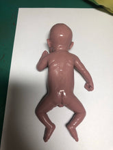 Load image into Gallery viewer, Blank (unpainted) dark biracial full body mini silicone baby boy Kenzo 8” in super soft blend with 3D skin effect