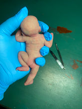 Load image into Gallery viewer, AVAILABLE full body special silicone mini baby Lucas in soft blend asleep bald