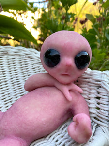 AVAILABLE  PROTOTYPE Full body silicone mini baby Alien #2 in super soft blend 11”