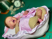 Load image into Gallery viewer, AVAILABLE silicone baby doll Romy soft blend platinum cure silicone WITH HAIR (Copy)
