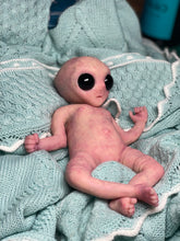 Load image into Gallery viewer, CUSTOM Full body silicone mini baby girl Alien  in super soft blend 9.4”
