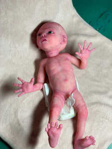 CUSTOM Prototype full body Silicone premature baby doll Amelia (baby girl ) in soft blend with armatures