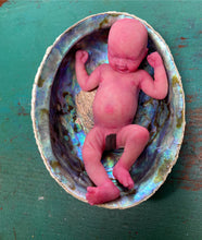 Load image into Gallery viewer, AVAILABLE full body silicone mini baby Lucas in soft blend asleep bald
