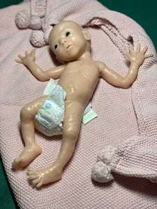 Custom Blank (unpainted) full body silicone premature baby girl kit Amelia (baby girl ) in soft blend