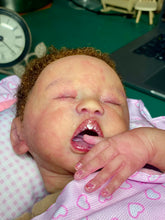 Load image into Gallery viewer, AVAILABLE silicone baby doll Romy soft blend platinum cure silicone WITH HAIR (Copy)
