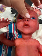 Load image into Gallery viewer, AVAILABLE AWARD WINNING Prototype full body Silicone premature baby doll Amelia (baby girl ) in soft blend with HAIR

