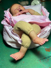 Load image into Gallery viewer, AVAILABLE silicone baby doll Romy soft blend platinum cure silicone WITH HAIR (Copy)
