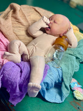 Load image into Gallery viewer, AVAILABLE PROTOTYPE silicone cuddle baby doll Romy soft blend platinum cure silicone WITH HAIR
