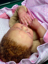 Load image into Gallery viewer, AVAILABLE silicone baby doll Romy soft blend platinum cure silicone WITH HAIR (Copy)
