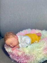 Load image into Gallery viewer, AVAILABLE silicone baby doll Romy soft blend platinum cure silicone WITH HAIR (Copy)
