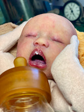 Load image into Gallery viewer, AVAILABLE PROTOTYPE silicone cuddle baby doll Romy soft blend platinum cure silicone WITH HAIR

