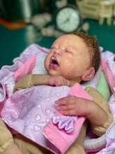 Load image into Gallery viewer, AVAILABLE silicone baby doll Romy soft blend platinum cure silicone WITH HAIR (Copy)
